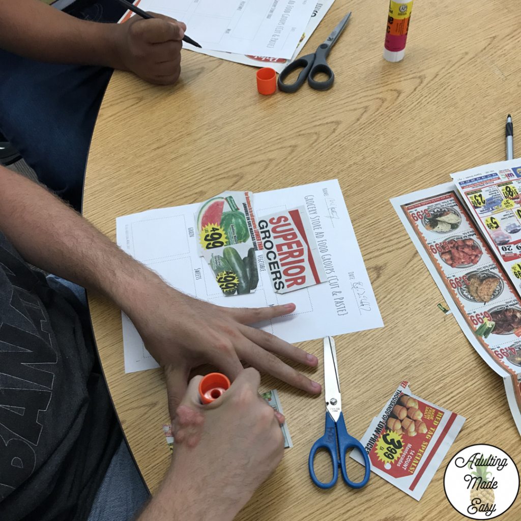 How to recycle or reuse weekly circular store ads with these cut & paste activities. Focus on reading, math, nutrition, CBI, money management, and life skills.