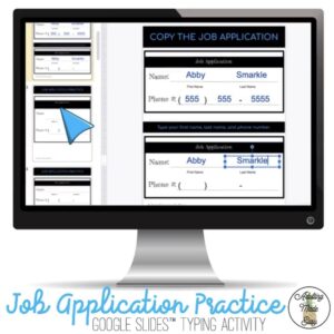 Google Slides typing activity