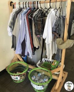 Garment rack to practice vocational & life skills