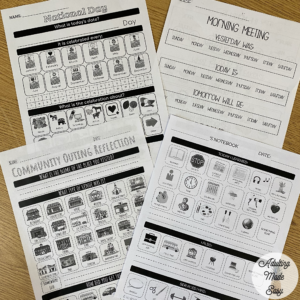 Daily visual worksheets