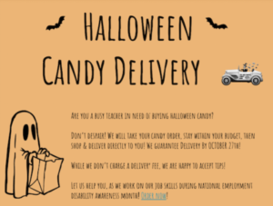 BLOG: Classroom Student Business for special education: Halloween candy delivery