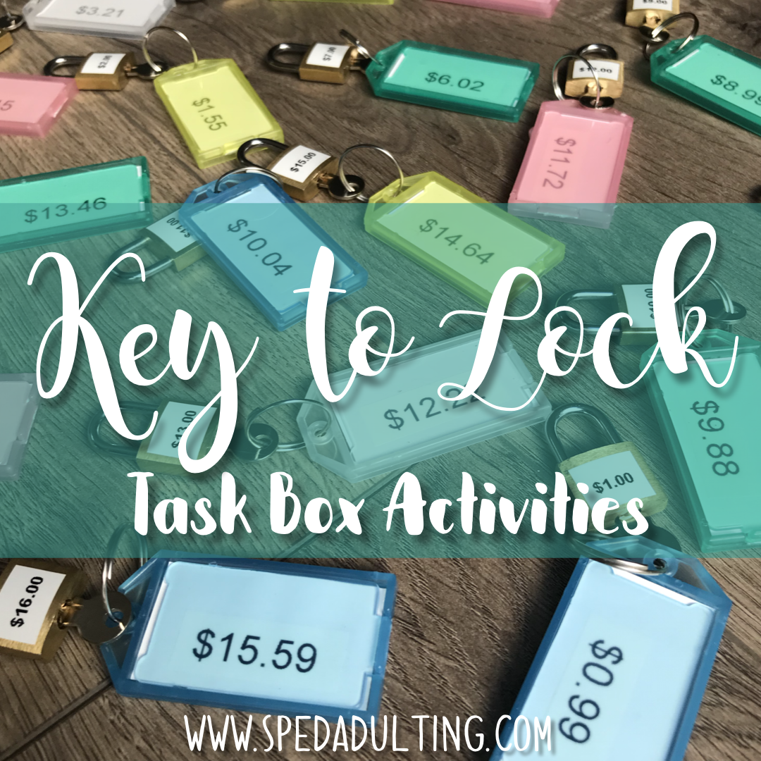 Key to Lock Task Box Activities for Special Education Independent Work