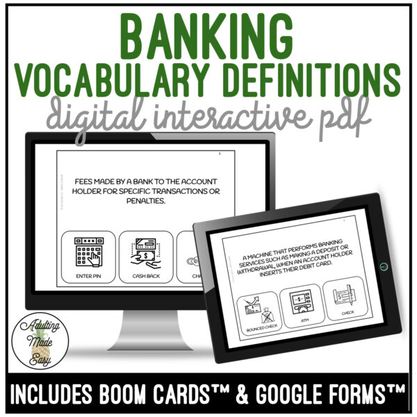 Which Banking VOcabulary definitions
