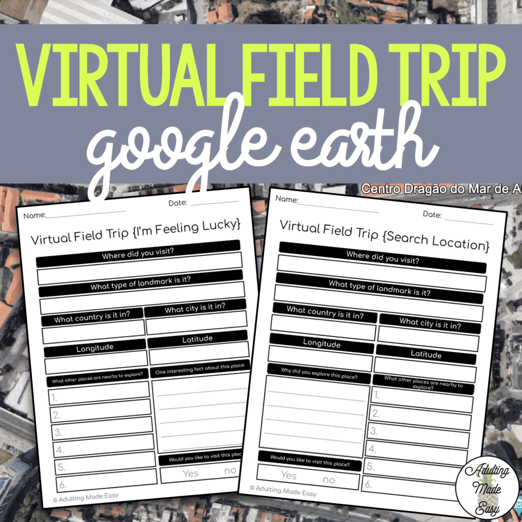 Virtual Field Trip Worksheets
