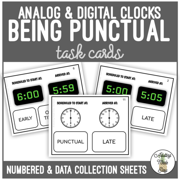 Being Punctual Task Cards