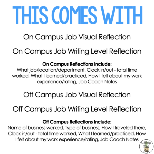 Work Experience Reflection Worksheets - Image 2