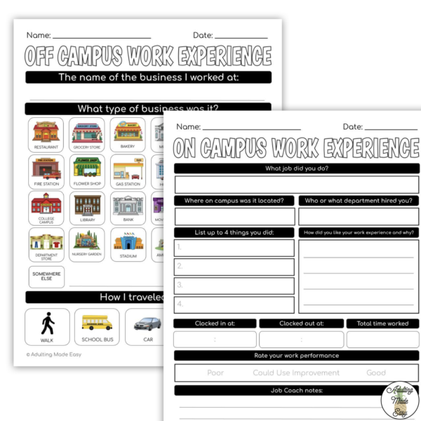 Work Experience Reflection Worksheets - Image 3