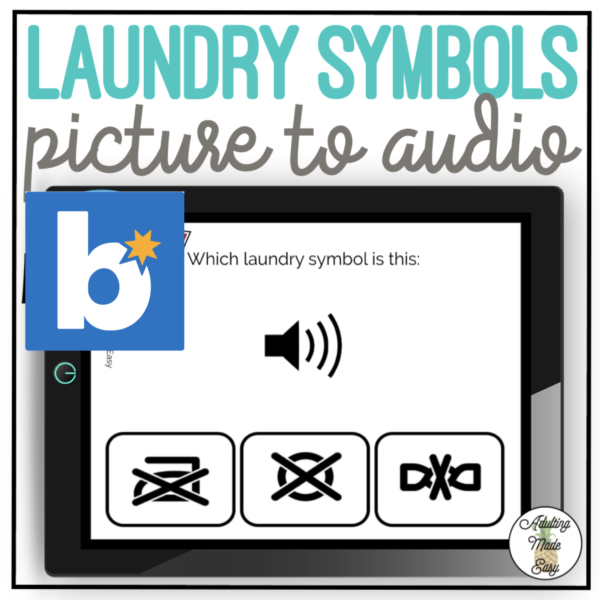 Which Laundry Symbol? Picture to Audio Boom Cards