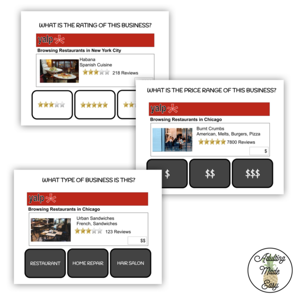Reading Business Listings Digital Task Cards - Image 2