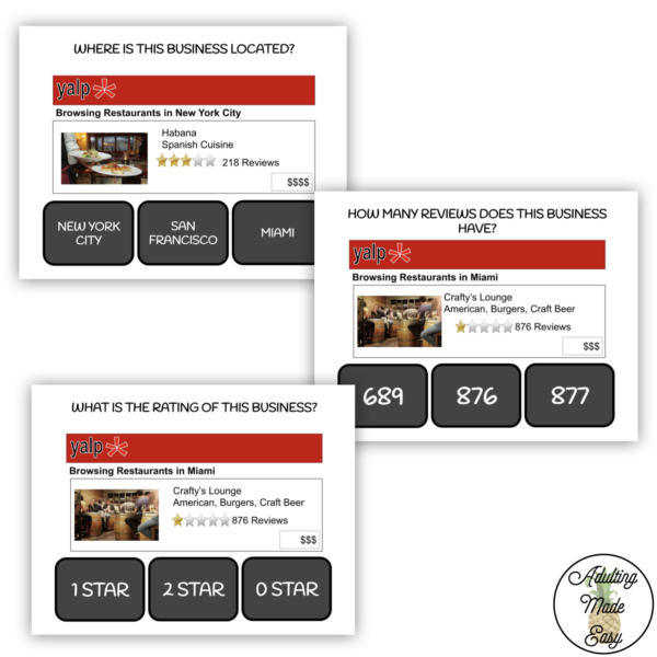 Reading Business Listings Digital Task Cards - Image 3