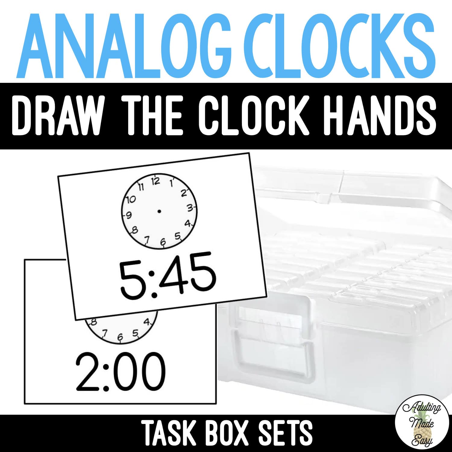 Analog Clocks Task Boxes - Draw The Time