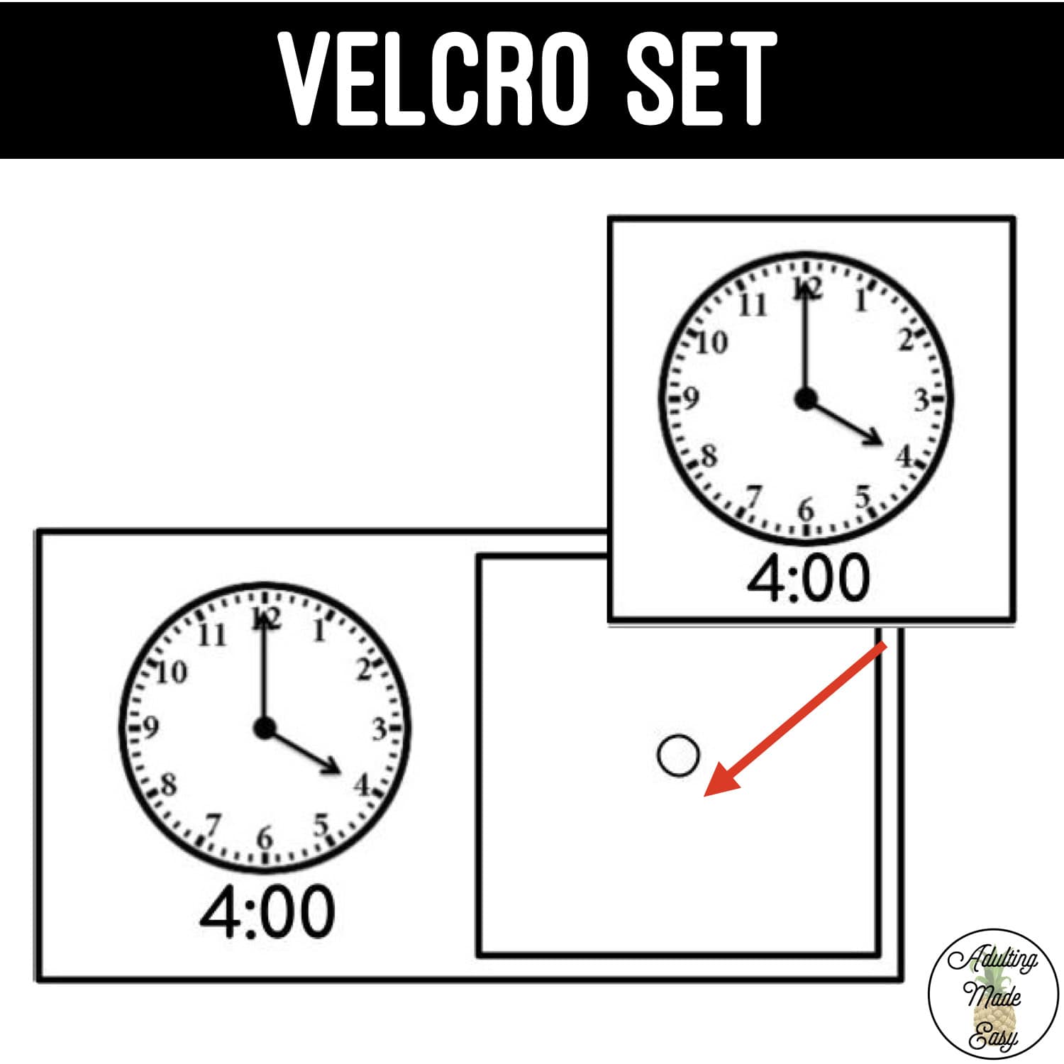 Analog Clocks Task Boxes - Picture to Picture