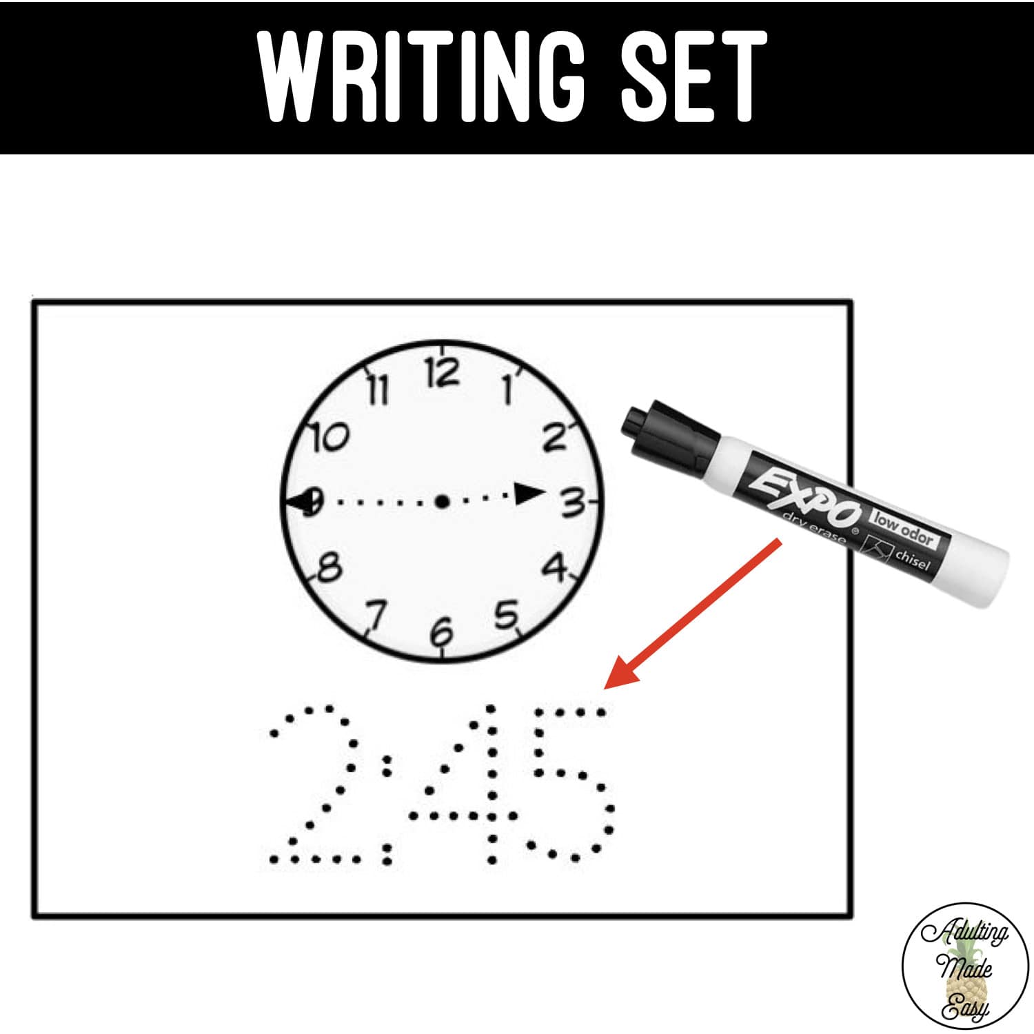 Analog Clocks Task Boxes - Trace The Time