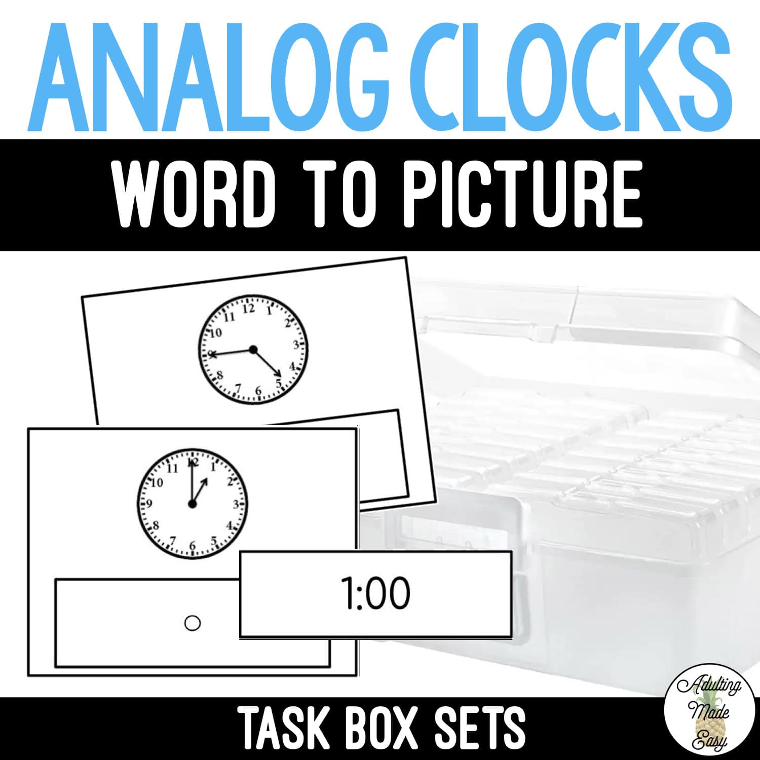 Analog Clocks Task Boxes - Time to Clock