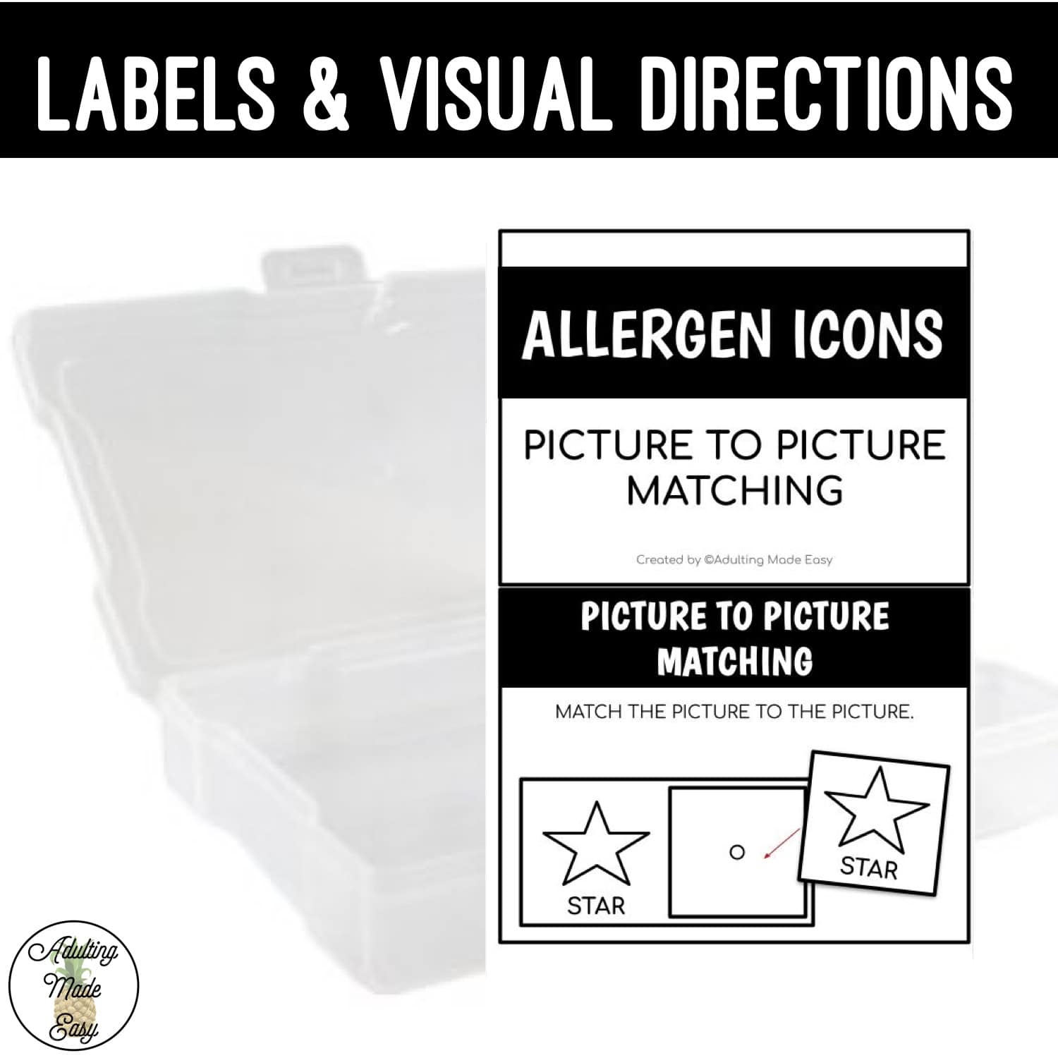 Allergen Icons Task Boxes - Picture to Picture