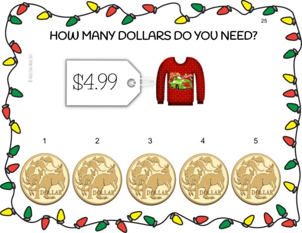 Dollar Up How Many Dollars Do I Need HOLIDAY Digital Task Cards AUSTRALIAN - Image 3