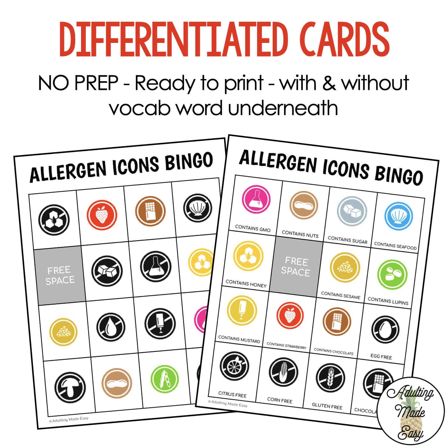 Allergen Icons BINGO Game - Image 2
