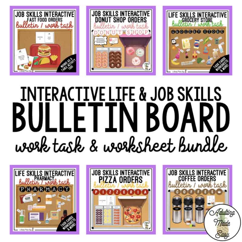 Interactive Bulletin Board Work Task Bundle