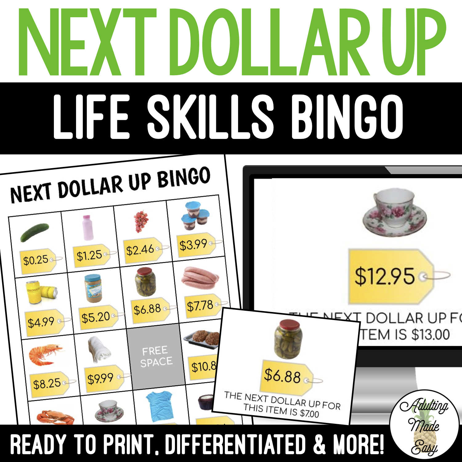 Next Dollar Up BINGO Game
