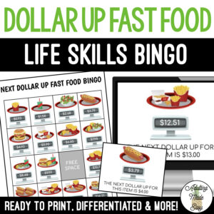 Next Dollar Up (Fast Food) BINGO Game