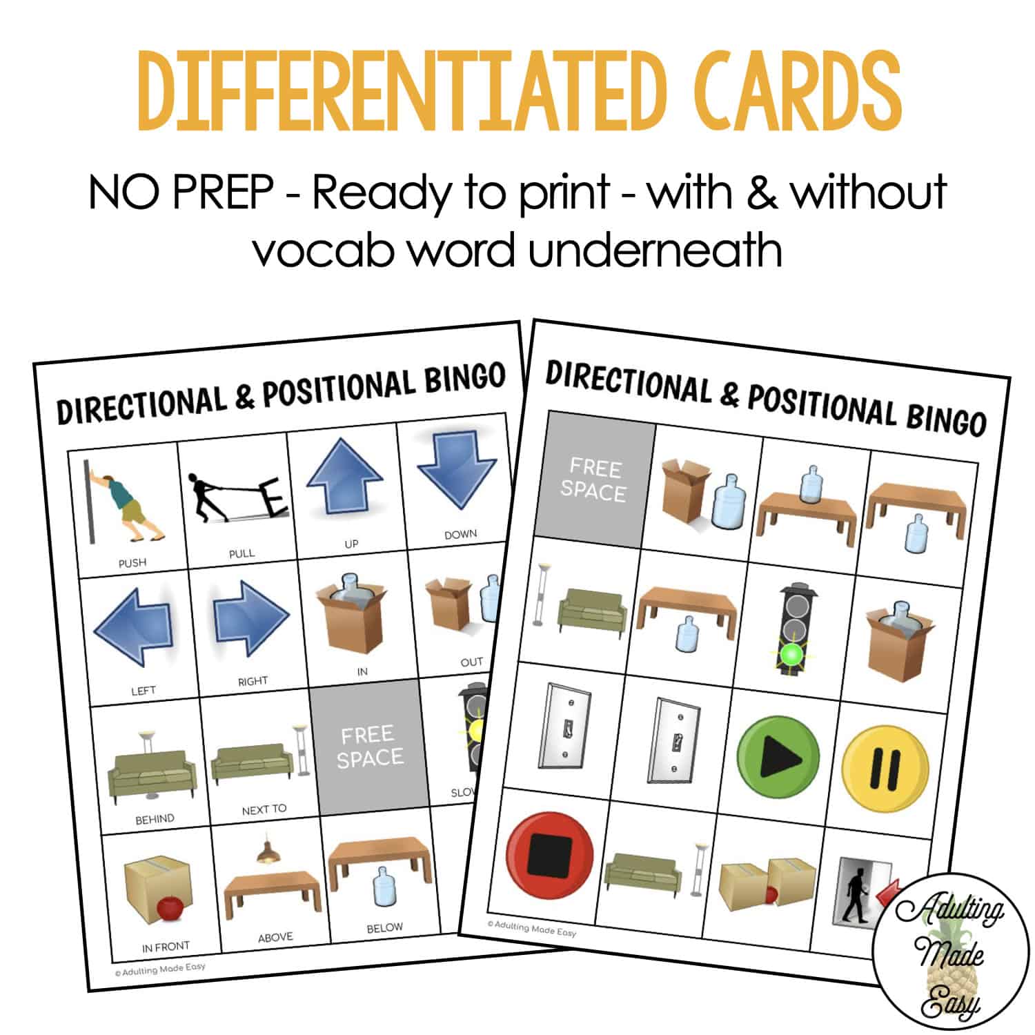 Directional & Positional BINGO Game - Image 2
