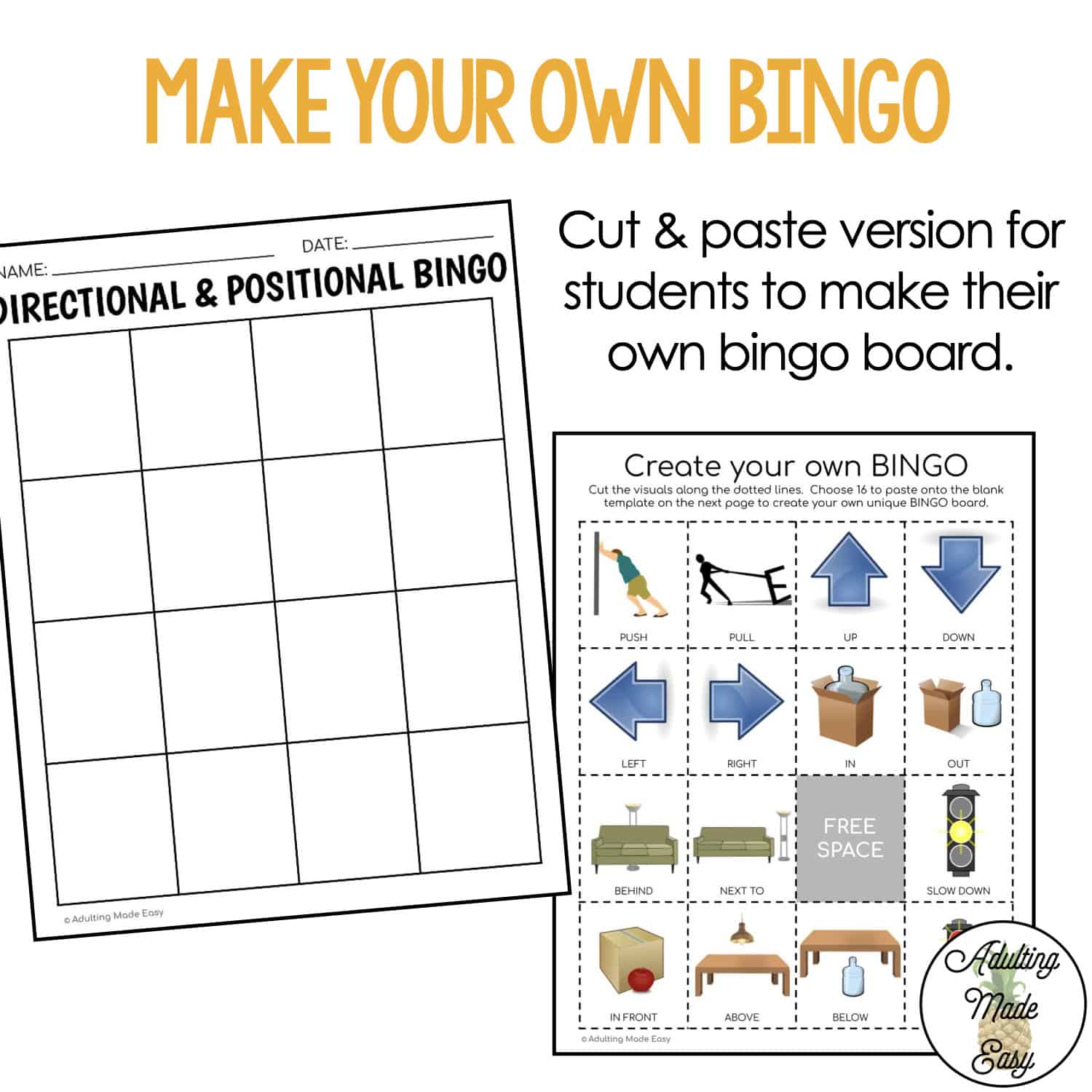 Directional & Positional BINGO Game - Image 3