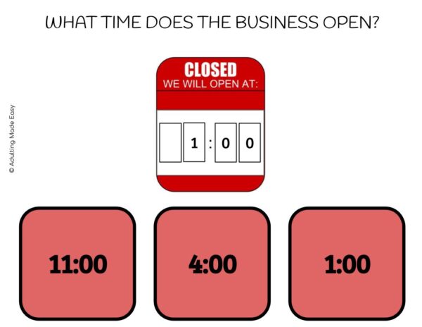 What Time Does The Business Open? Digital Task Cards - Image 2