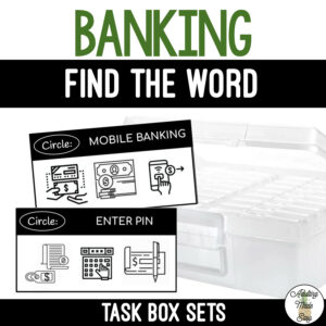 Banking Task Boxes - Find The Word