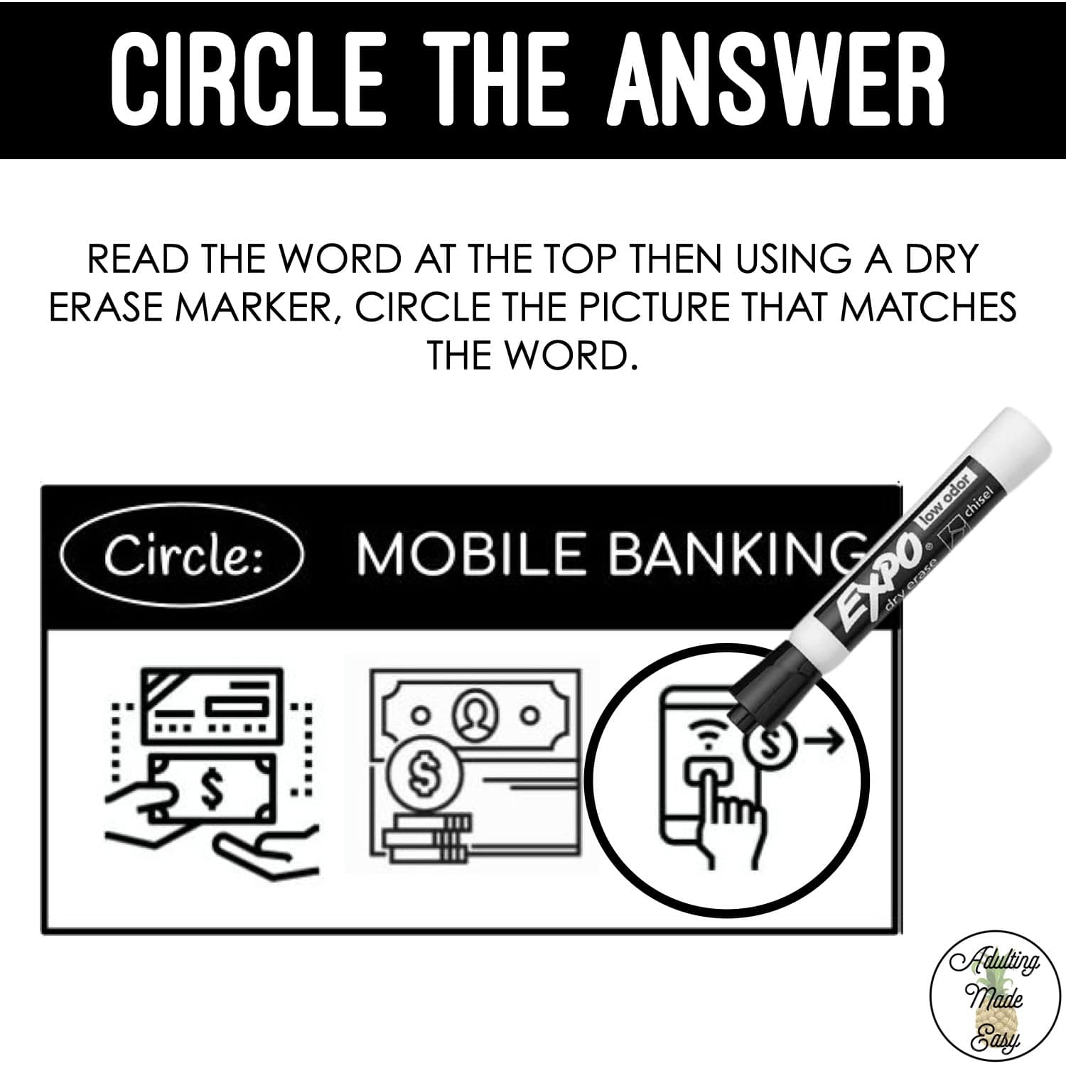 Banking Task Boxes - Find The Word