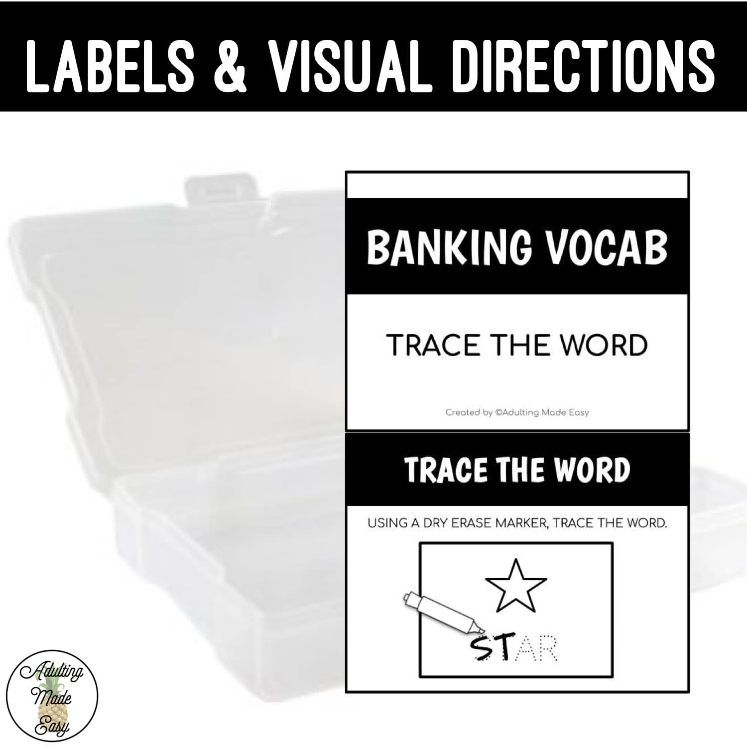 Banking Task Boxes - Trace The Word
