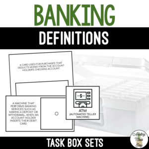 Banking Task Boxes - Picture to Definition