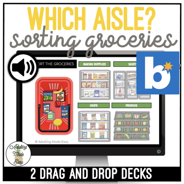 Which Aisle? Grocery Sorting Drag & Drop Boom Cards SS