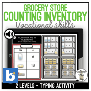 Counting Inventory - Grocery Store (typing) Boom Cards