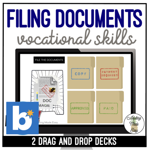 Filing Documents Drag & Drop Boom Cards