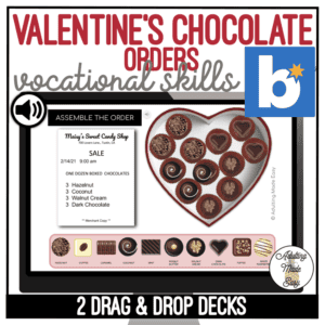 Valentine's Chocolate Box Orders Drag & Drop Boom Cards