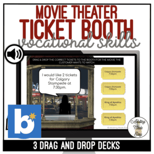 Movie Theater Ticket Booth Drag & Drop Boom Cards