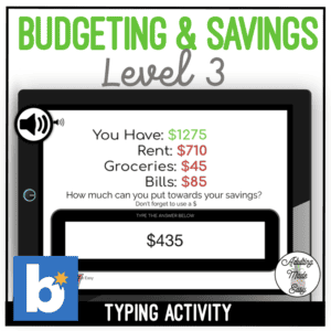 Budgeting for Savings Level 3 Typing Boom Cards