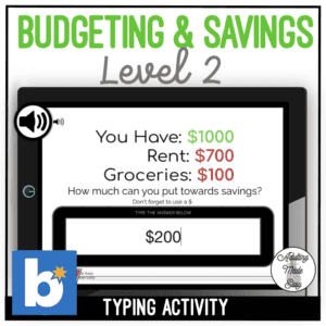 Budgeting for Savings Level 2 Typing Boom Cards