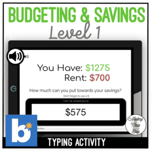 Budgeting for Savings Level 1 Typing Boom Cards