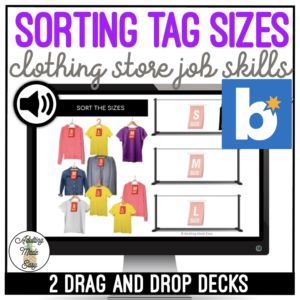 Sorting Tag Sizes Drag & Drop Boom Cards