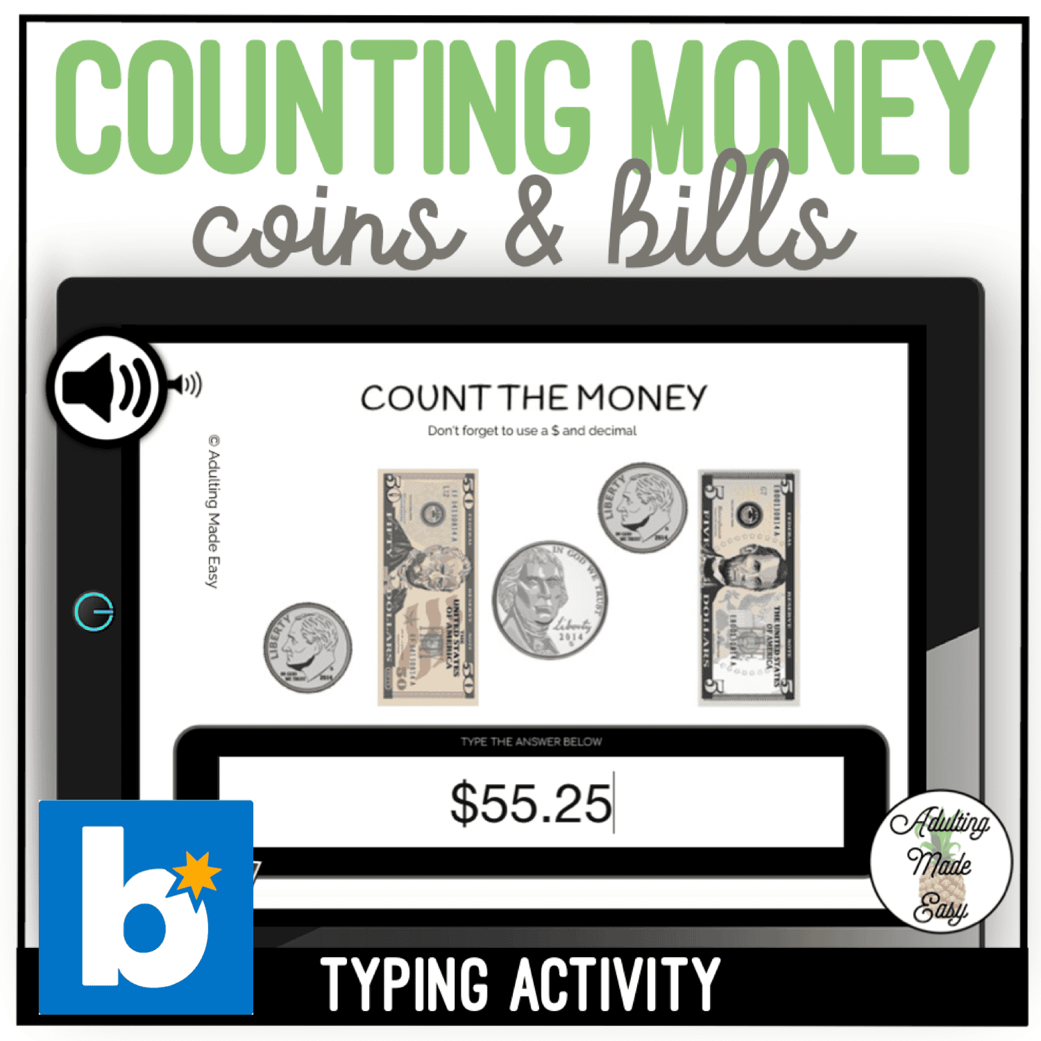 COUNTING COINS AND BILLS