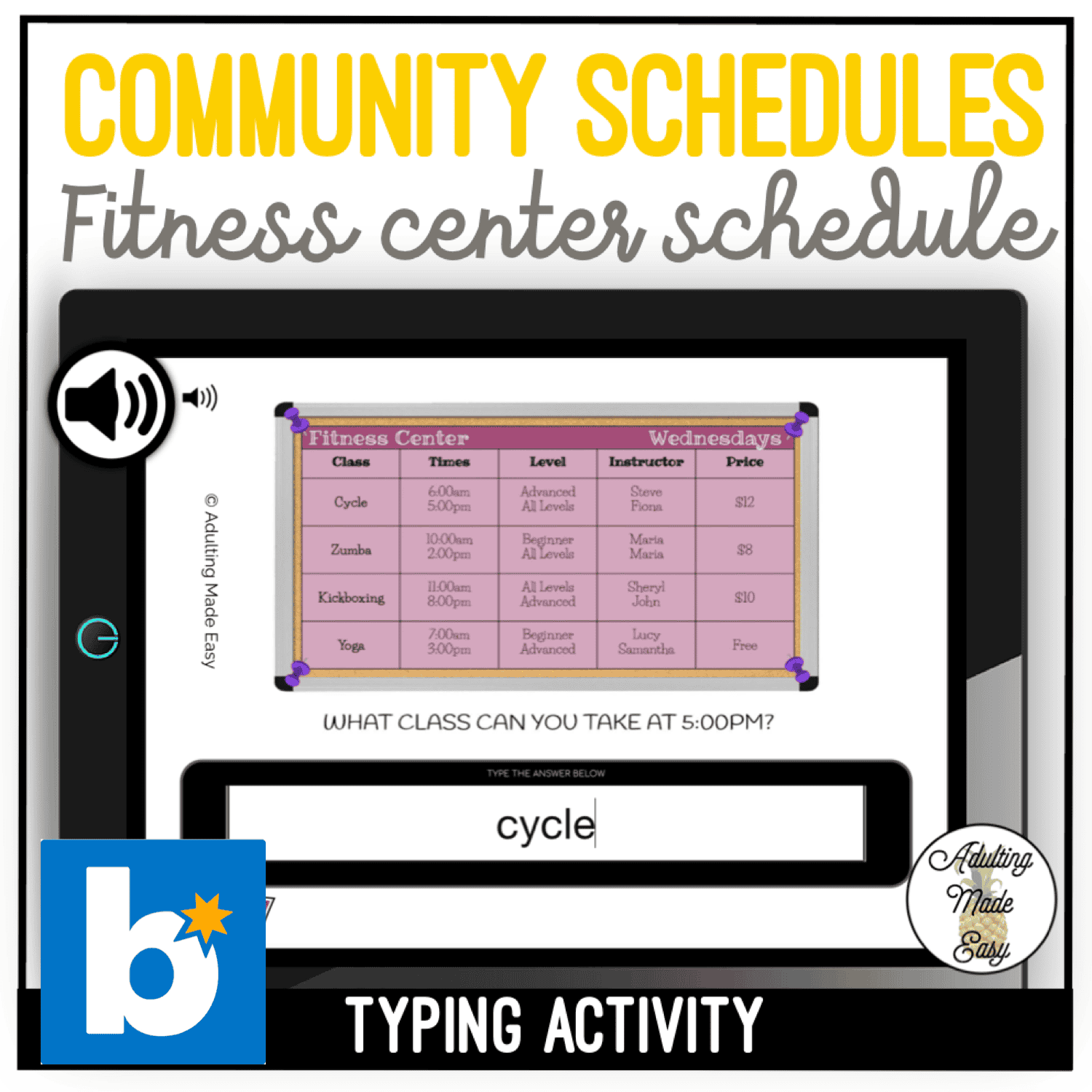 COMMUNITY SCHEDULES FITNESS CENTER