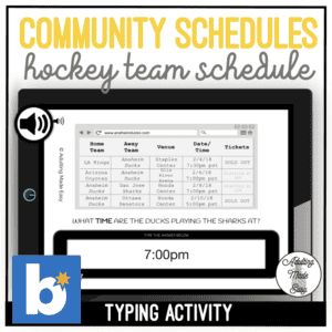 COMMUNITY SCHEDULES HOCKEY TEAM