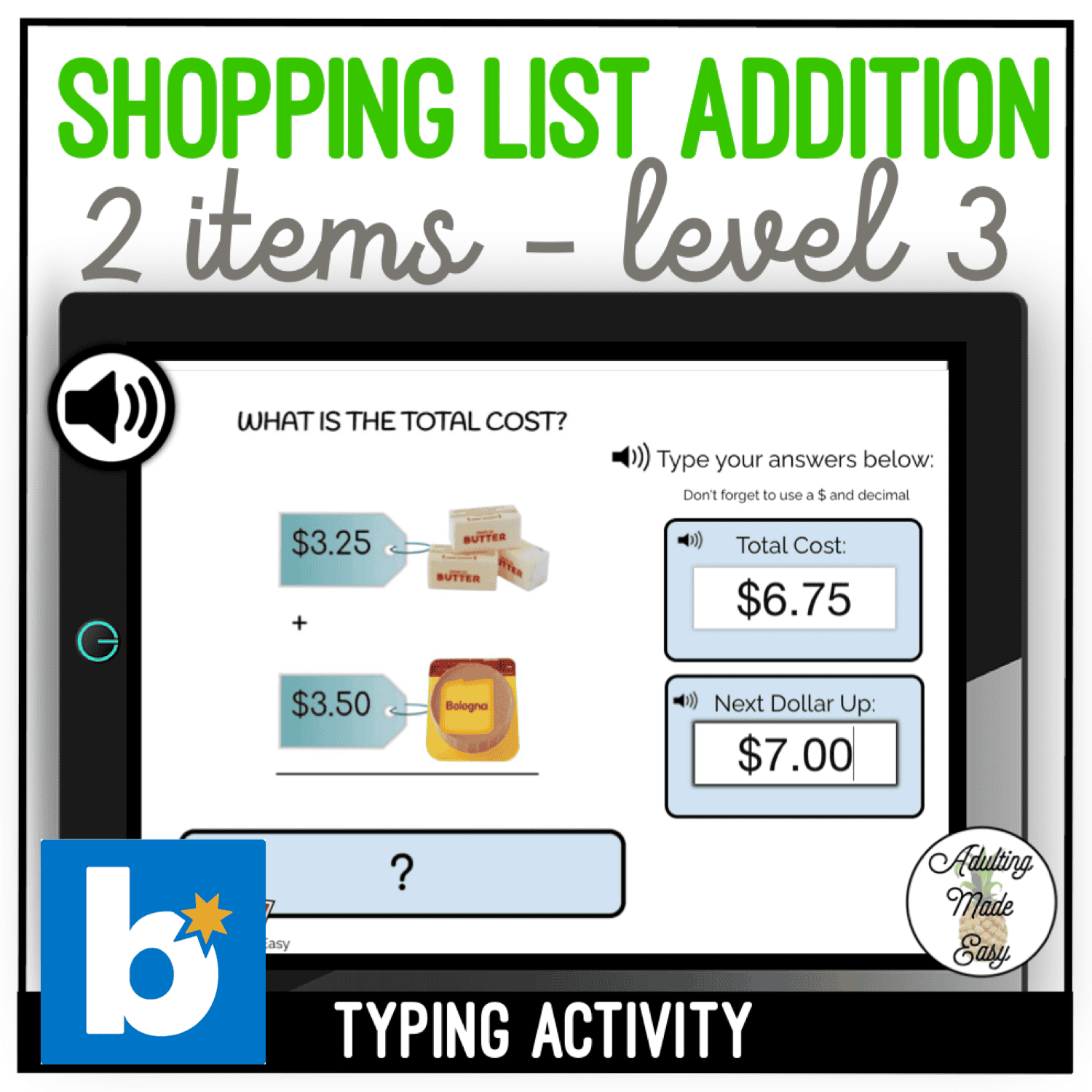 shopping list 2 items