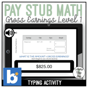 PAY STUB GROSS EARNINGS LEVEL 1