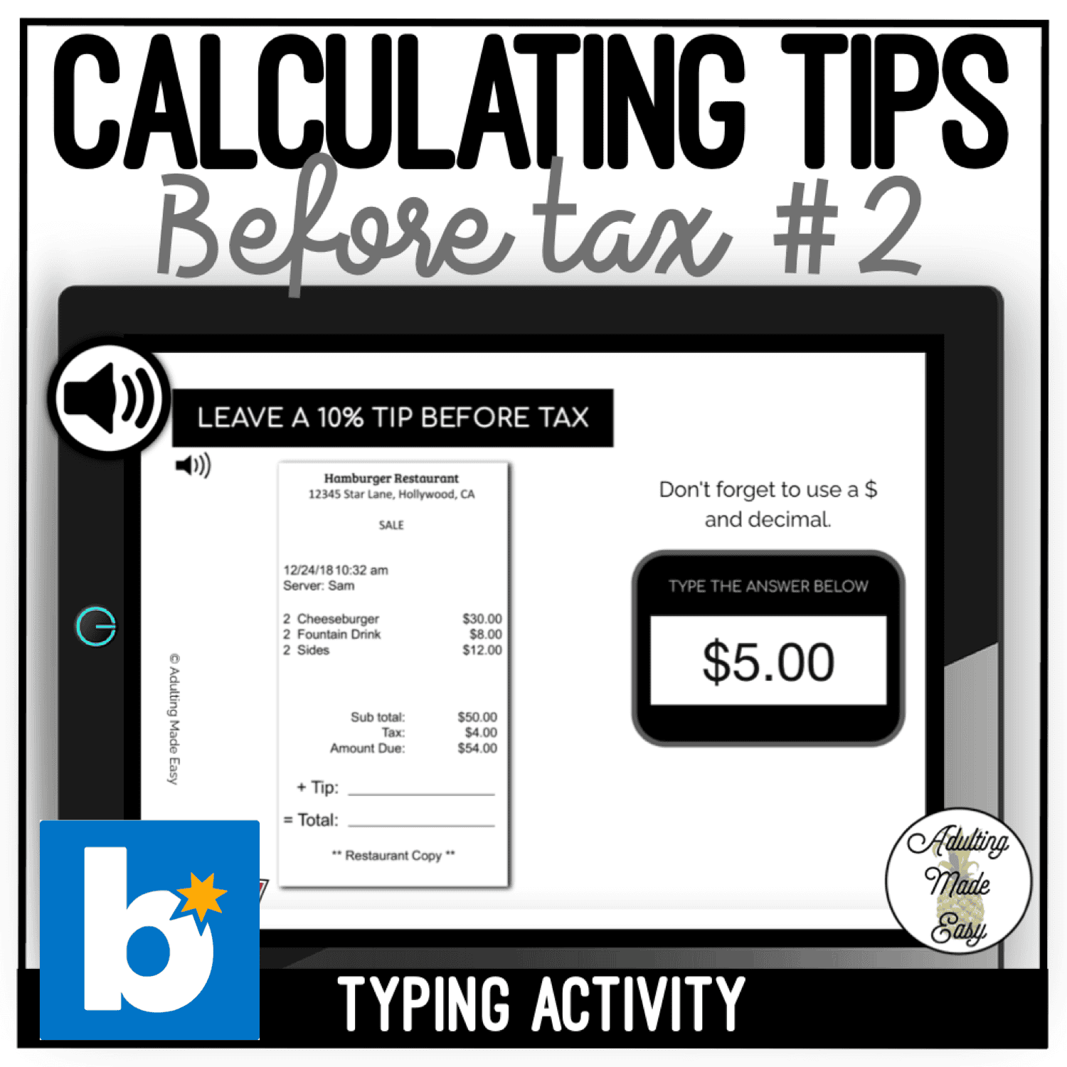 CALCULATING TIP BEFORE TAX