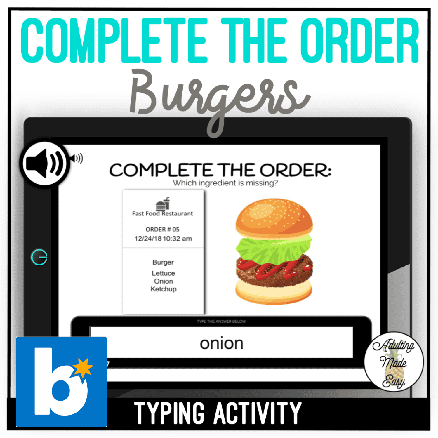 COMPLETE THE ORDER BURGERS