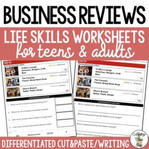 Reading Business Reviews Worksheets