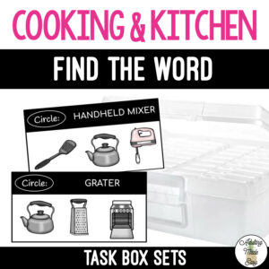 Cooking & Kitchen Task Boxes - Find The Word