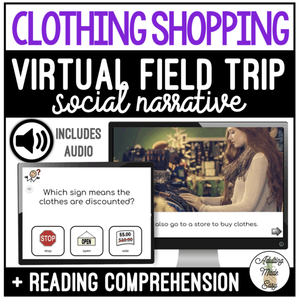 Clothing Shopping Virtual Field Trip Social Narrative Google Slides SS